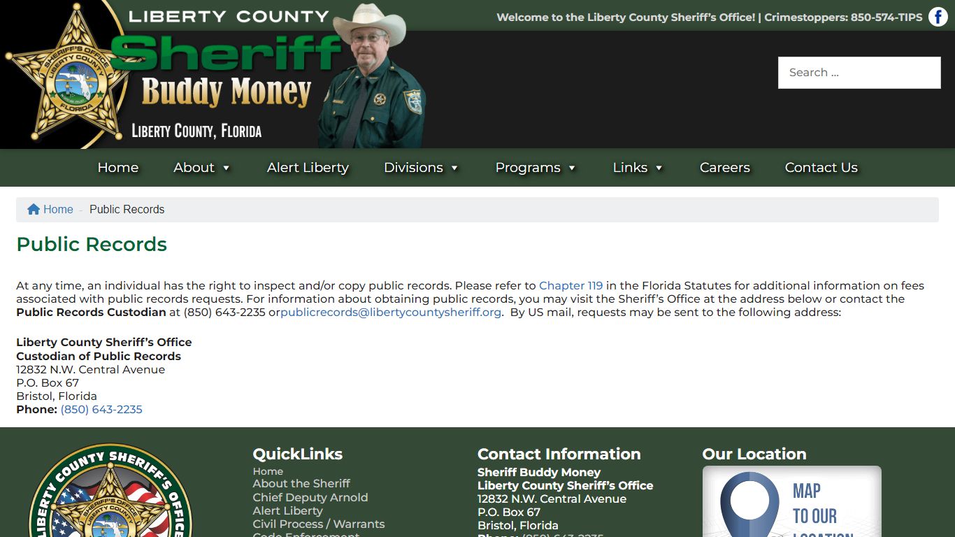 Public Records - Liberty County Sheriff