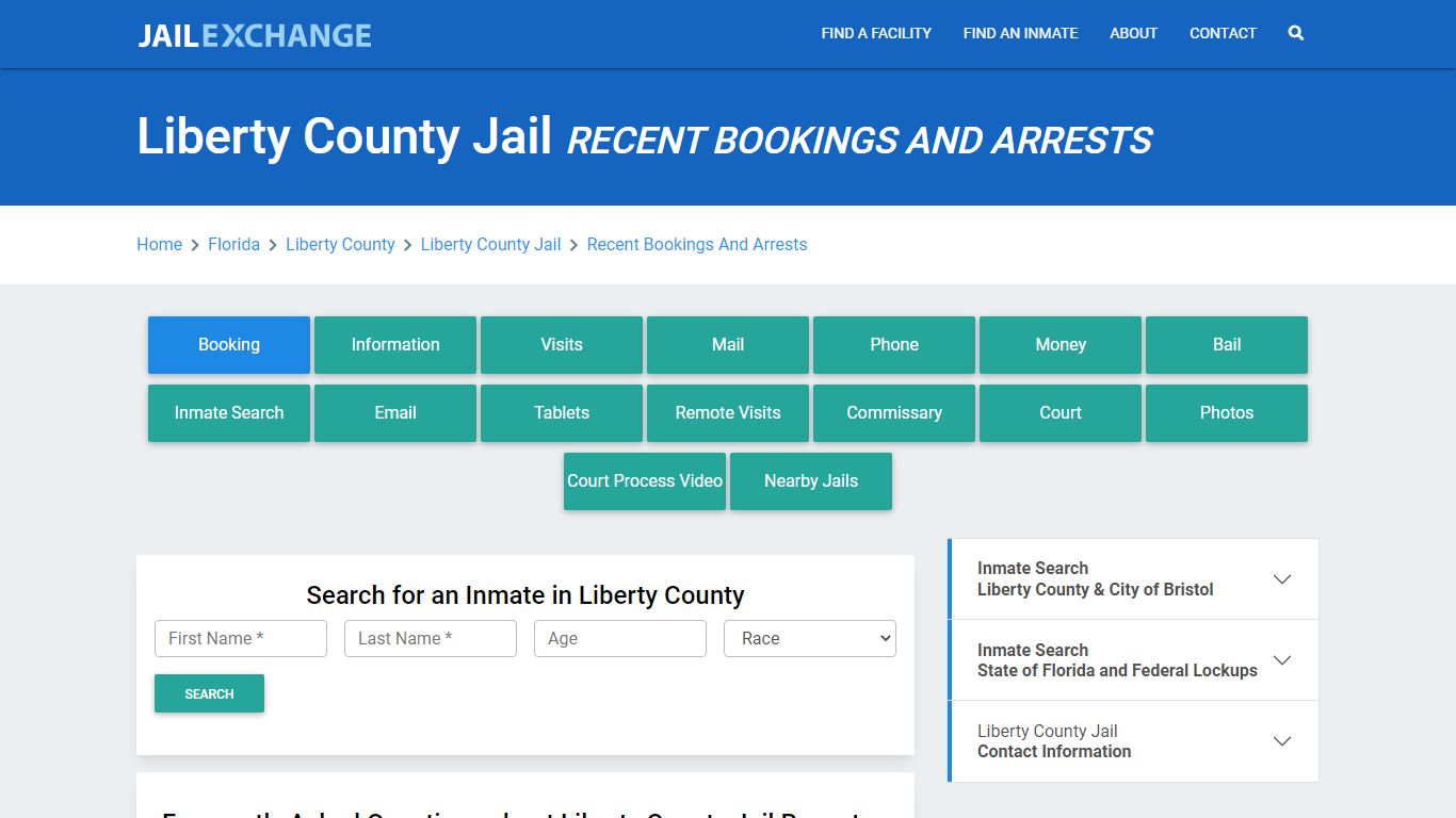 Liberty County Jail FL Recent Arrests and Bookings - Jail Exchange